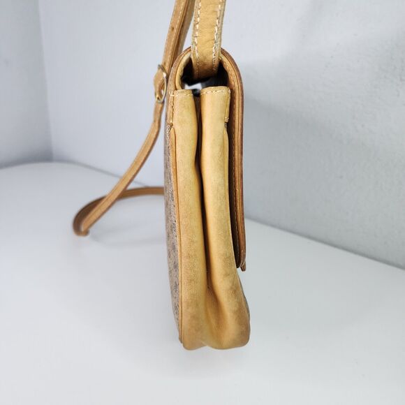 Gucci Vintage Micro GG Shoulder Bag PVC Leather Camel Adjustable Strap Pre-Owned - Picture 4 of 16